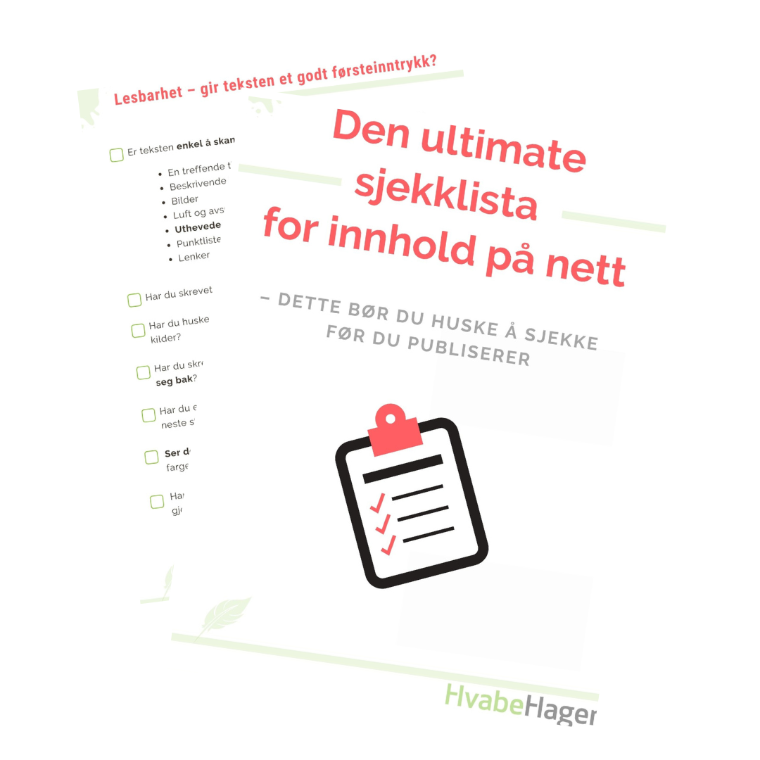 Last ned den ultimate sjekklista for innhold på nett